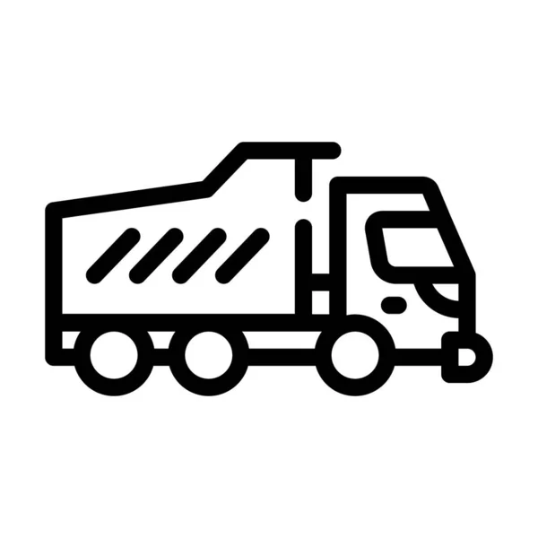 Dumper truck lijn pictogram vector geïsoleerde illustratie — Stockvector