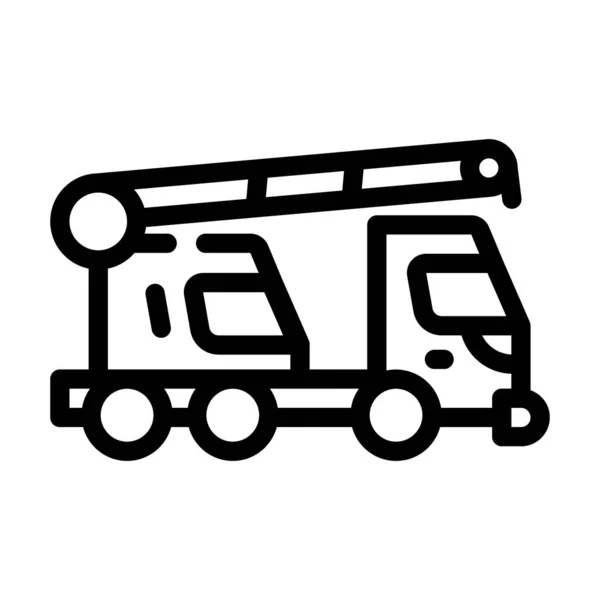 Línea de grúa móvil icono vector ilustración aislada — Vector de stock