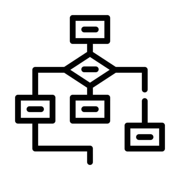 Program hierarki linje ikon vektor isolerad illustration — Stock vektor