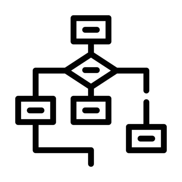 Program hiyerarşisi çizgi simgesi vektörü izole çizimi — Stok Vektör