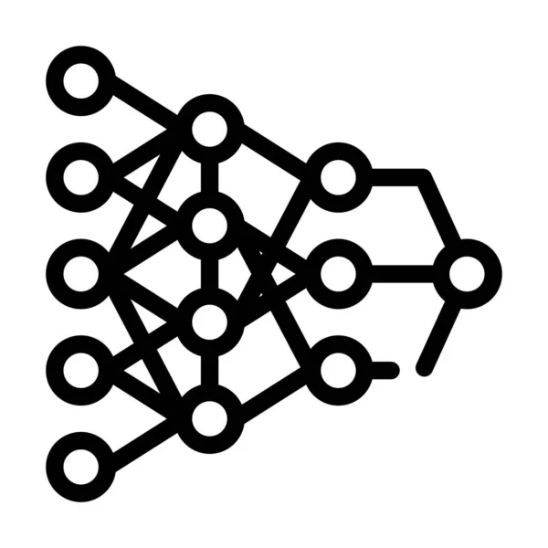 Programa hierarquia inteligência artificial linha ícone vetor ilustração — Vetor de Stock