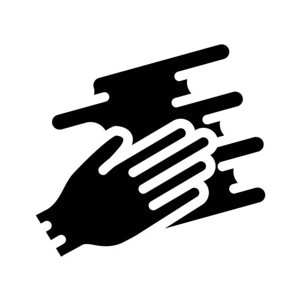 Hand breitet Creme Glyphensymbol Vektor Illustration — Stockvektor