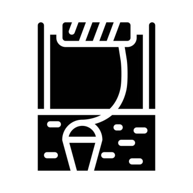 Su kuyusu simgesi vektörü izole edilmiş illüstrasyon