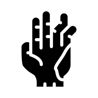 Yalıtılmış kırık glyph ikon vektörü izole çizimi