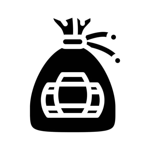Βαρέλι λοταρία τσάντα glyph εικονίδιο διάνυσμα εικονογράφηση — Διανυσματικό Αρχείο