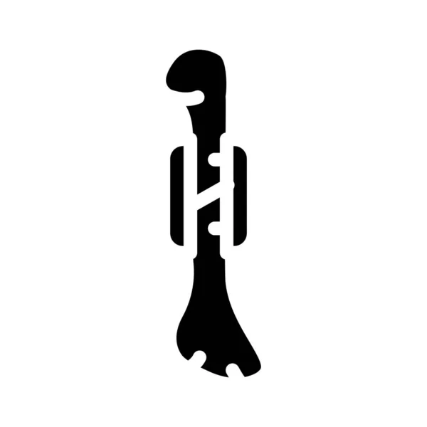 Knochenbruch Behandlung Glyphen Symbol Vektor Illustration — Stockvektor