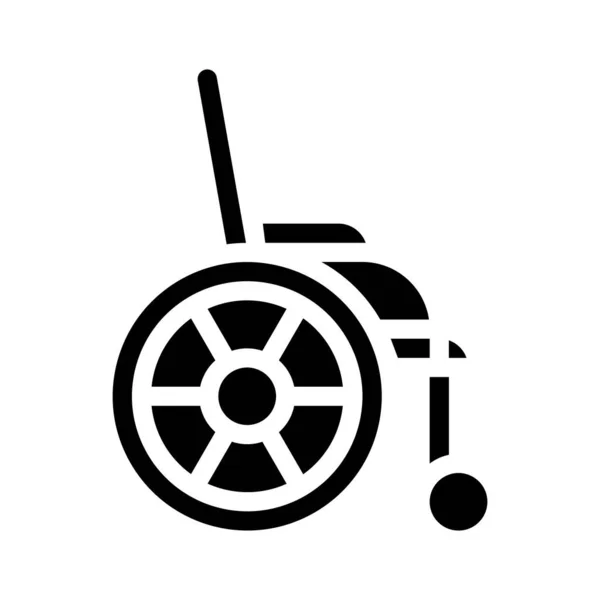 Rollstuhl-Glyphen-Symbol-Vektor isolierte Illustration — Stockvektor