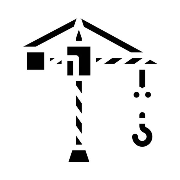 Konstrukce jeřáb glyf ikona vektor izolované ilustrace — Stockový vektor
