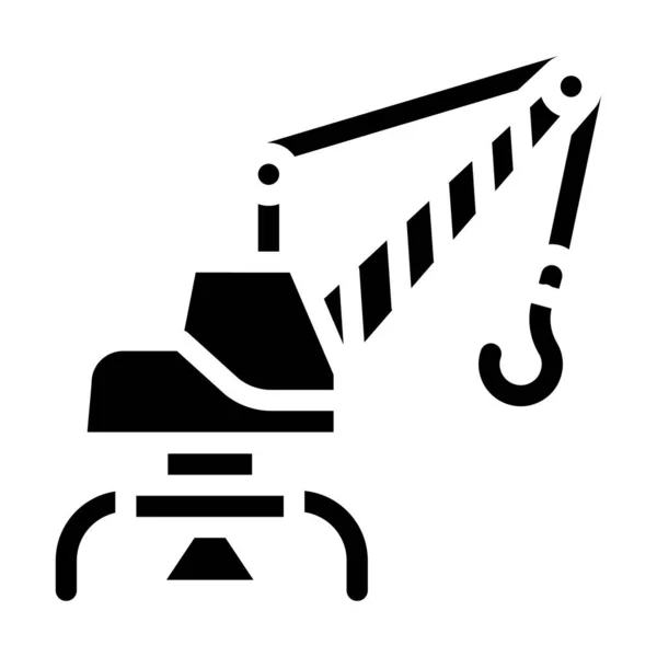 Port kran glyf ikon vektor isolerad illustration — Stock vektor