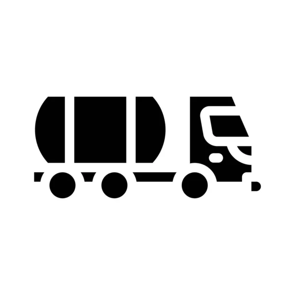 Transporte líquido camión glifo icono vector ilustración — Vector de stock