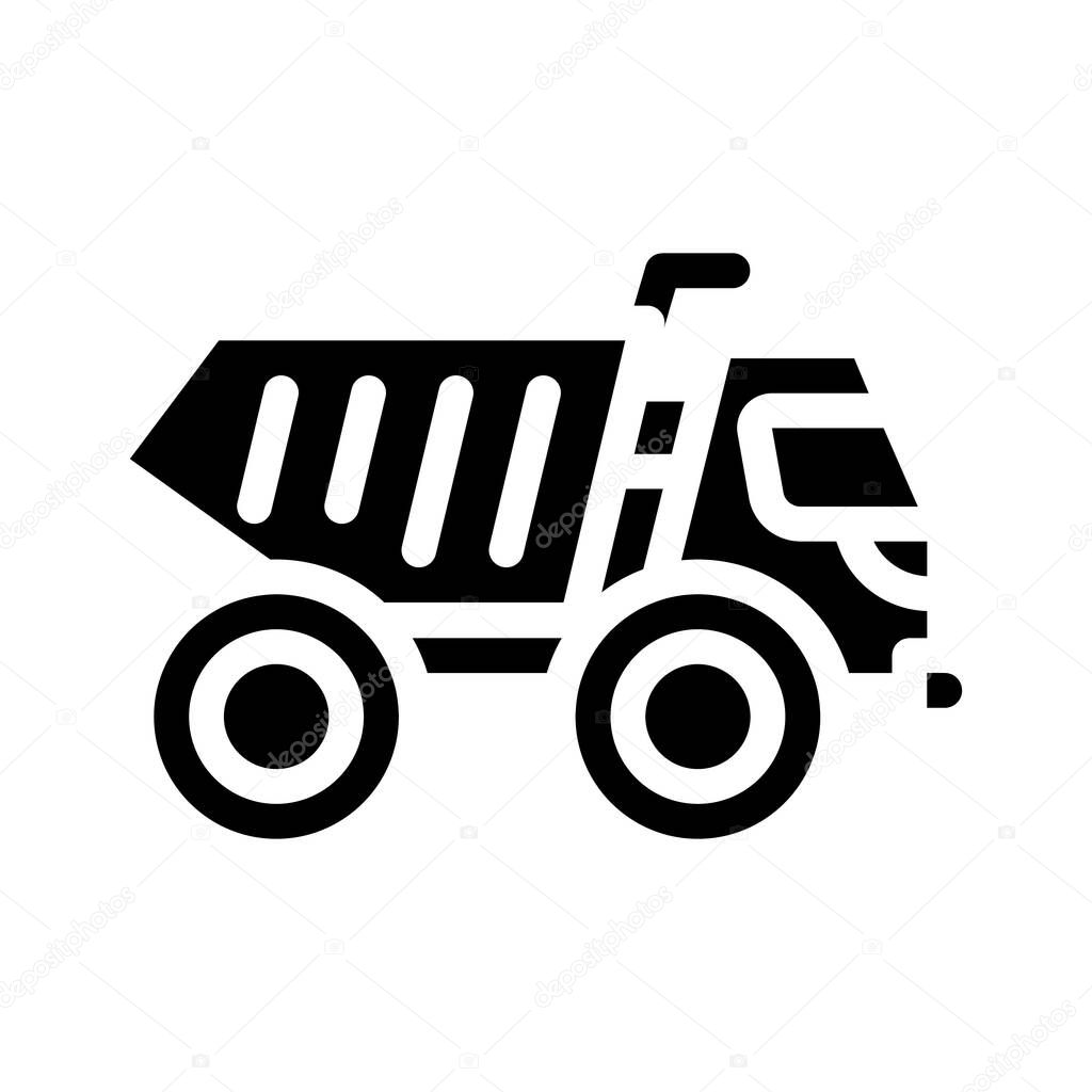 Articulated dumper glyph icon vector. articulated dumper sign. isolated contour symbol black illustration
