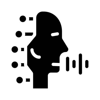 Robotik ses sembolü vektörü izole edilmiş illüstrasyon