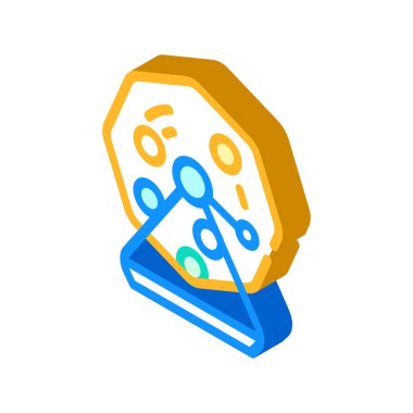 Toplar izometrik ikon vektör illüstrasyonlu loto makinesi