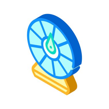 şans tekeri izometrik ikon vektör çizimi