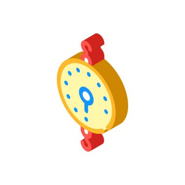 Dinamometre ekipman izometrik ikon vektör çizimi