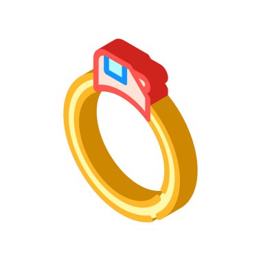 Ölçüm ekipmanları izometrik ikon vektör illüstrasyonu