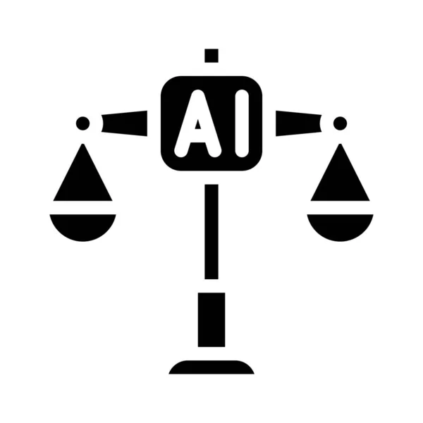 Escala inteligência artificial ícone glifo vetor ilustração —  Vetores de Stock