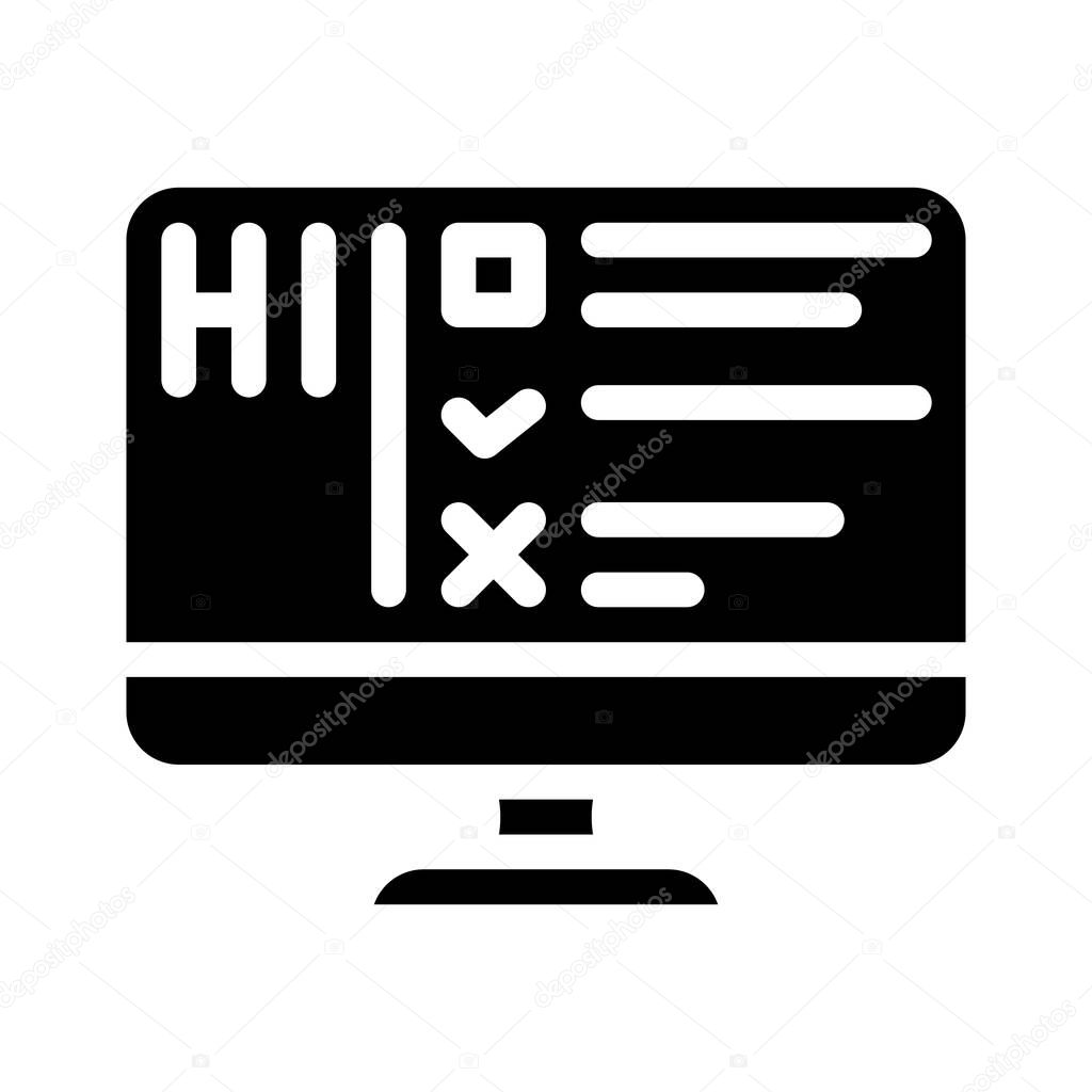 turing test glyph icon vector isolated illustration