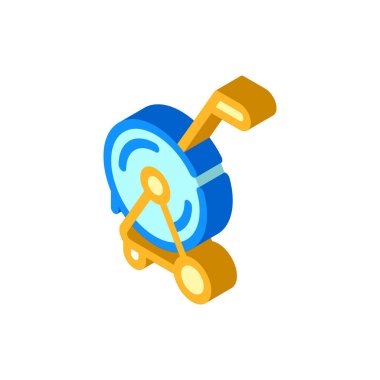 Sulama ekipmanı rulo izometrik ikon vektör çizimi