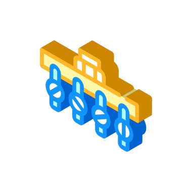 Sulama boru hattı sistemi izometrik ikon vektör çizimi