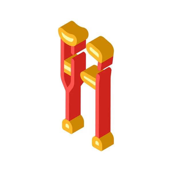 Outil béquilles icône isométrique vecteur illustration isolée — Image vectorielle