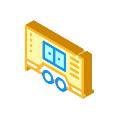 Jeneratör oluşturma ekipmanı izometrik ikon vektör çizimi