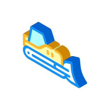 buldozer çekici izometrik ikon vektörü izole görüntü