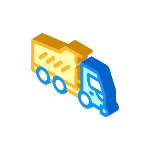 Dumper truck isometrische pictogram vector geïsoleerde illustratie — Stockvector