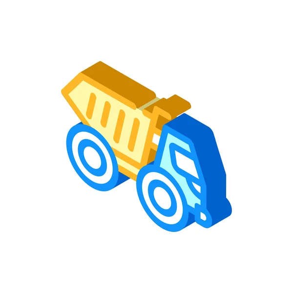 Articulated dumper isometric icon vector isolated illustration — Stock Vector