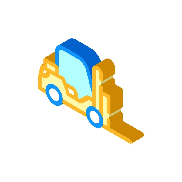 Forklift car isometric icon vector isolated illustration — Stock Vector
