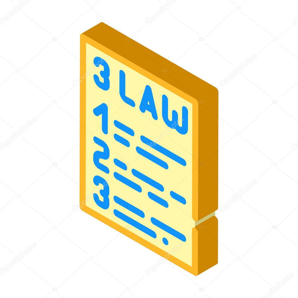 isaac asimov 3 laws of robotics isometric icon vector illustration