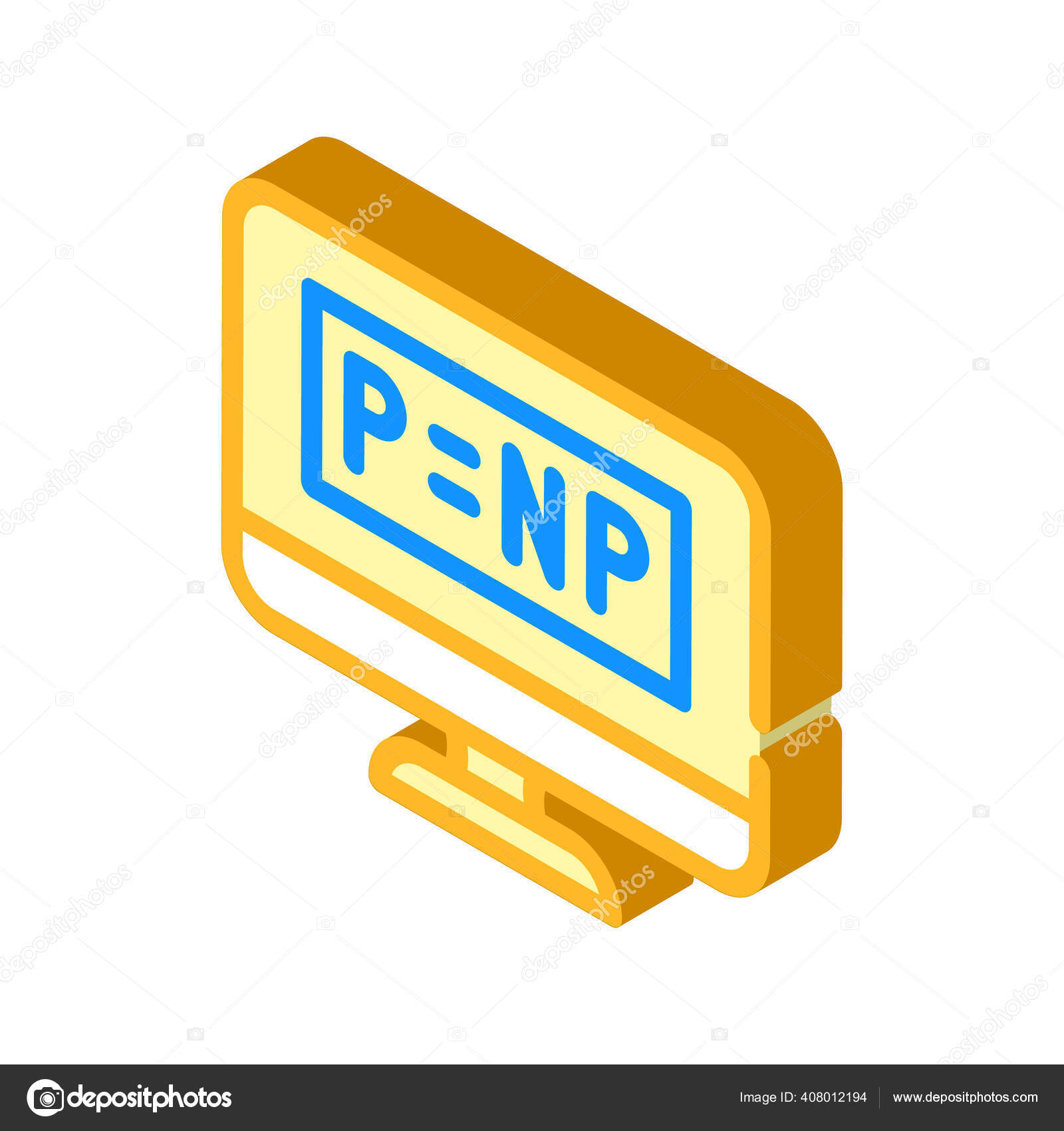 P vs NP unsolved problem in computer science isometric icon vector ...