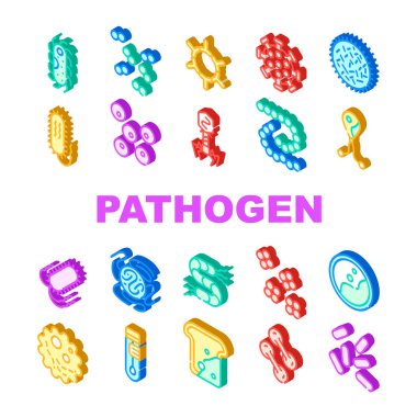 Pathogen Virus Disease Collection Icons Set Vector clipart