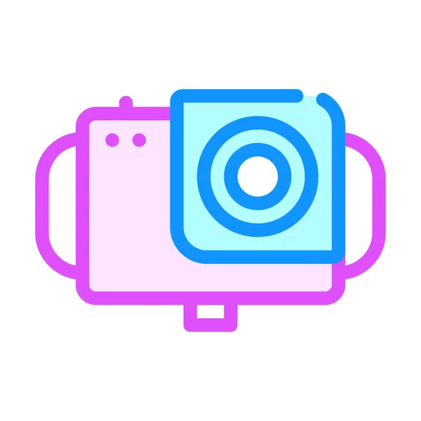 Waterdichte video camera kleur pictogram vector illustratie — Stockvector