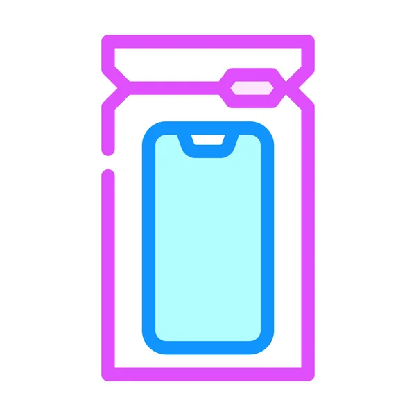 防水袋电话保护彩色图标矢量插图 — 图库矢量图片