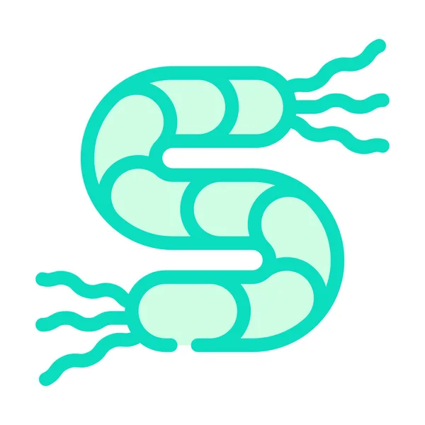 Spirilla batteri colore icona vettore isolato illustrazione — Vettoriale Stock