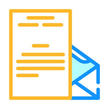 Harf e- posta rengi vektör illüstrasyonunu gözden geçir