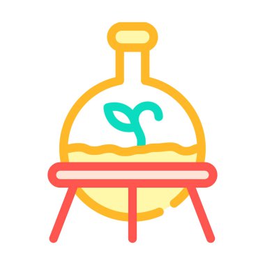 Mataradaki laboratuvar büyüme bitkisi renk ikonu vektör illüstrasyonu