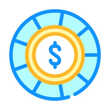 Kumarhane çipi renk simgesi vektörü izole görüntü