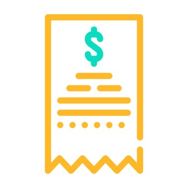 ödeme makbuzu renk ikonu vektörü izole resimleme