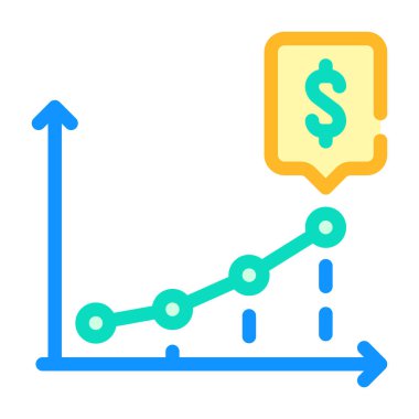 Gelir bilgisinin arttığı renk ikonu çizimi