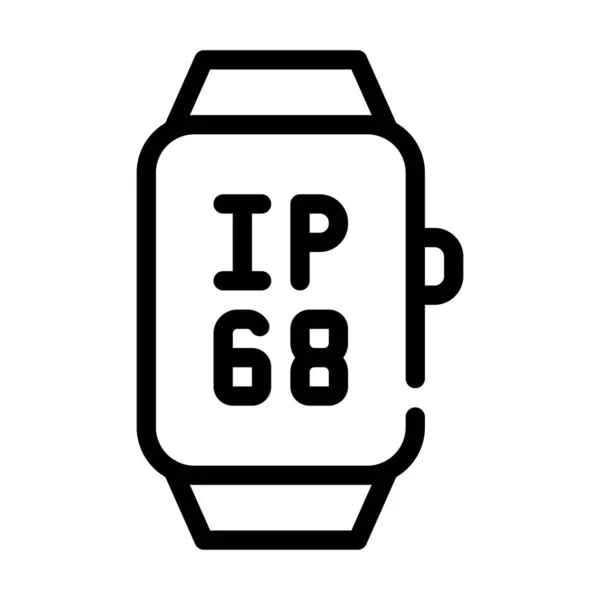 Ip68 slimme horloge waterdichte bescherming lijn pictogram vector illustratie — Stockvector