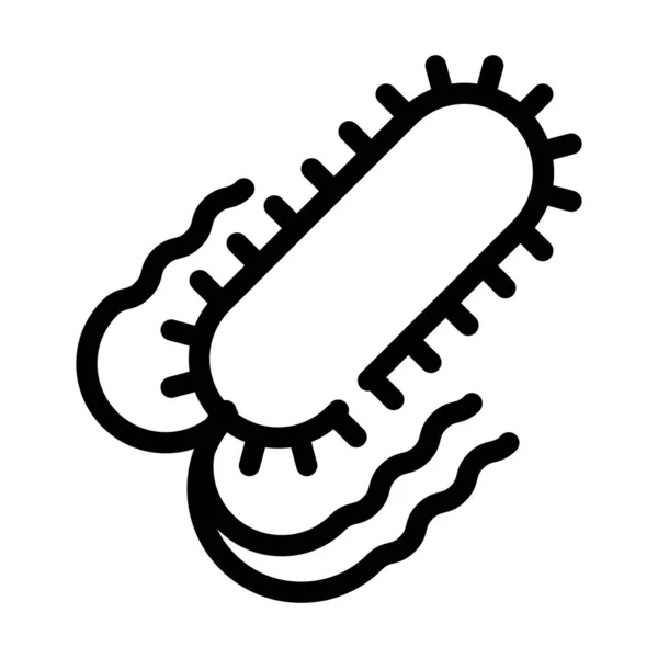 Illustrazione isolata del vettore dell'icona della linea batterica della salmonella — Vettoriale Stock