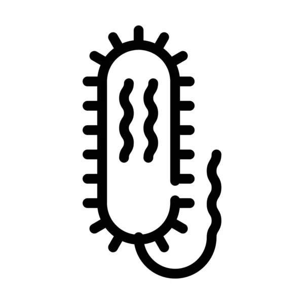 Ilustração isolada do vetor do ícone da linha do vibrio cholerae — Vetor de Stock