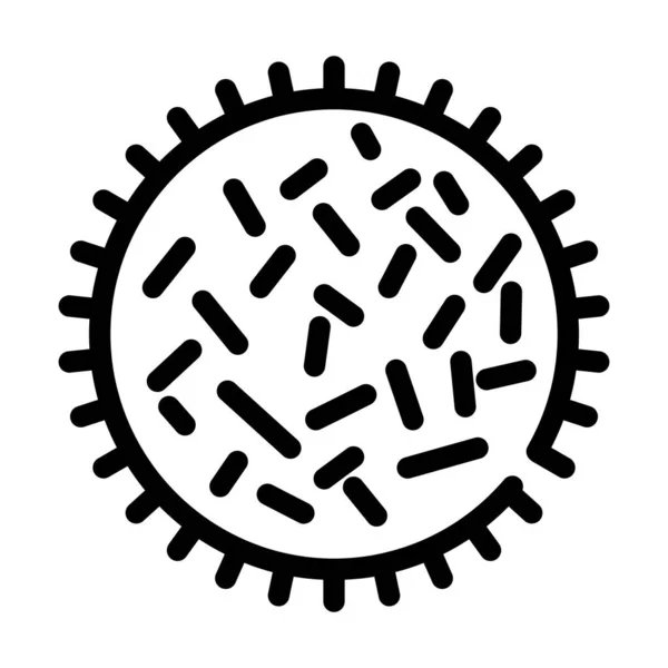 Illustrazione isolata del vettore icona linea batterica malsana — Vettoriale Stock