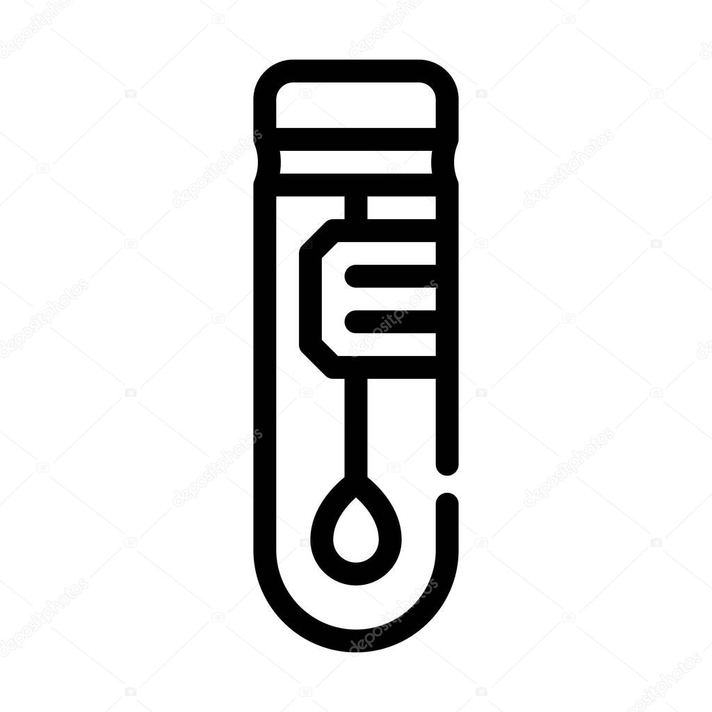 stick in flask for analysis line icon vector illustration
