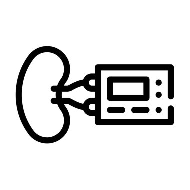 implante edilebilir yapay böbrek çizgisi vektör çizimi