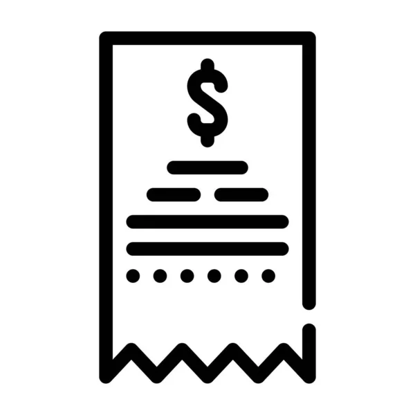 Betaling ontvangst lijn pictogram vector geïsoleerde illustratie — Stockvector