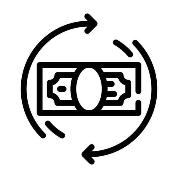 ( 영어 ) money banknote circle arrows line icon vector illustration — 스톡 벡터