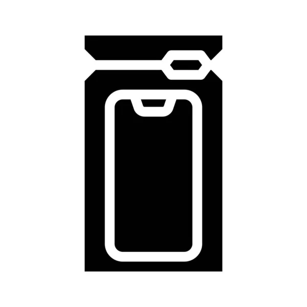 Sac imperméable téléphone protection glyphe icône vectoriel illustration — Image vectorielle